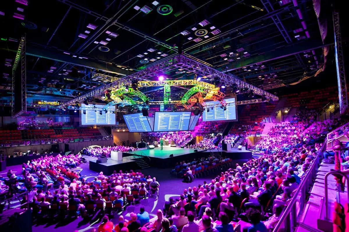 Durban International Convention Centre interior set for a large conference