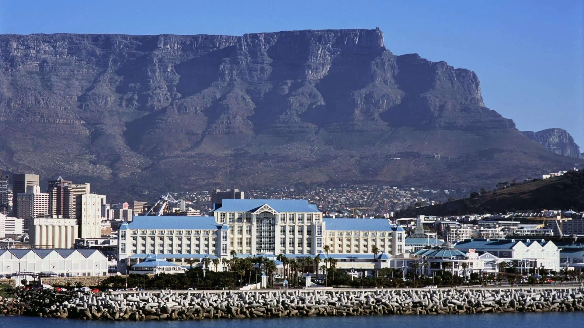 The V&A Waterfront and Table Bay with Table Mountain behind — Cape Town's premium event setting