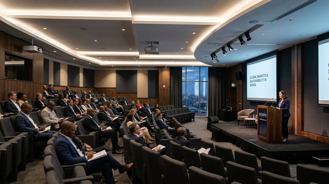 Modern conference venue in Johannesburg set up for a corporate event