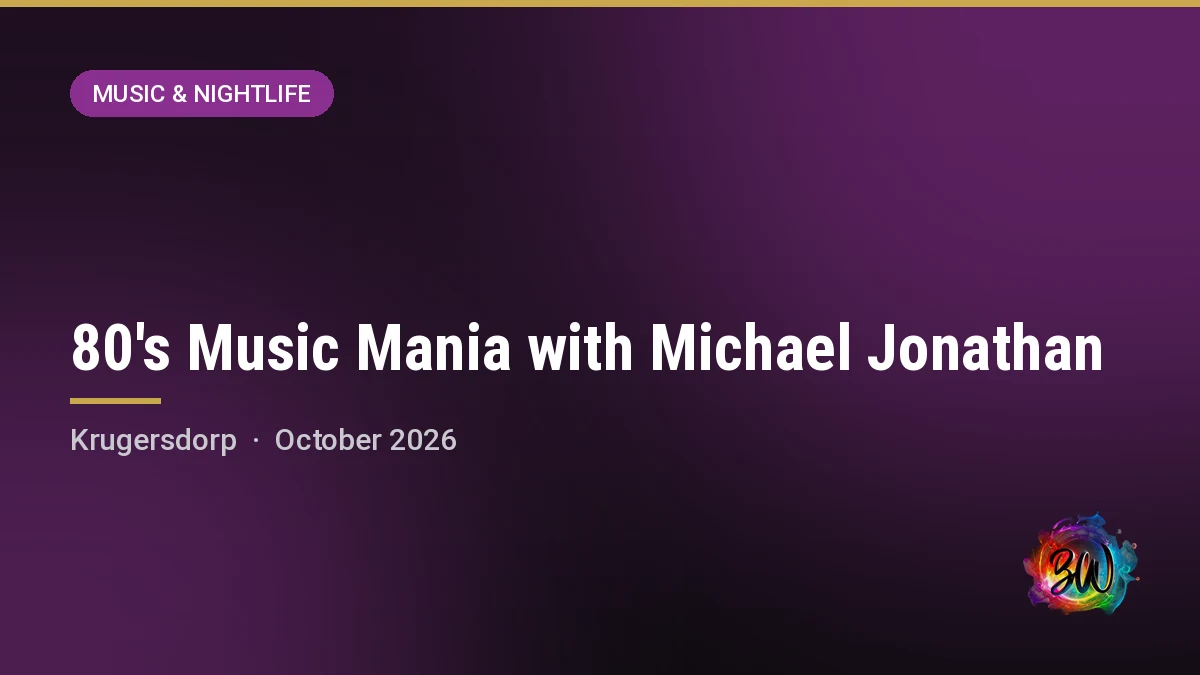 80's Music Mania with Michael Jonathan — Bella Vista Weddings, Krugersdorp