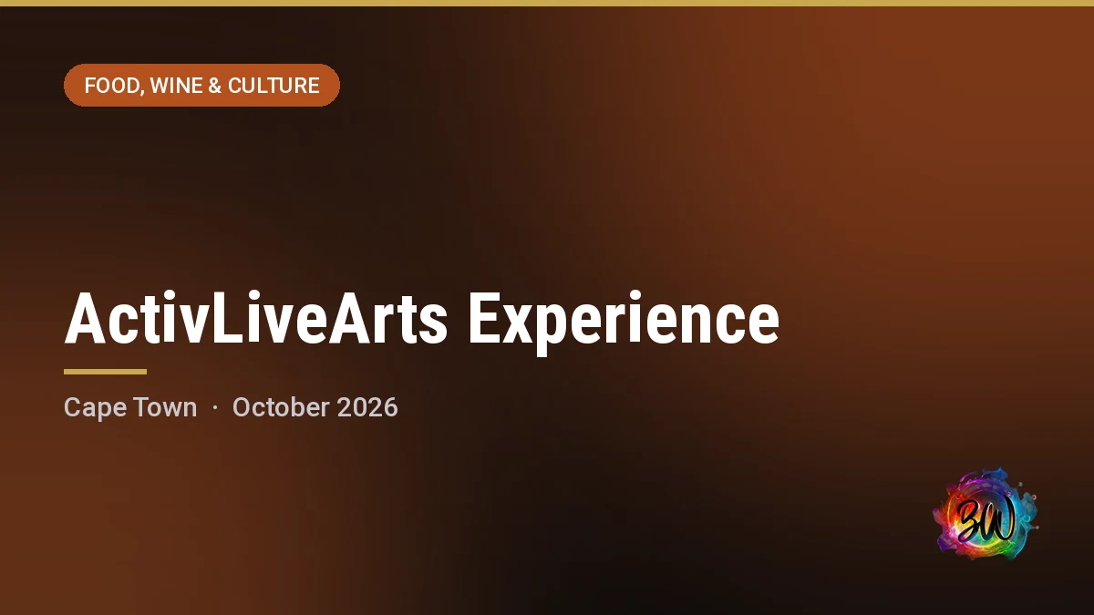 ActivLiveArts Experience — Cooktastic Hub, Woodstock, Cape Town