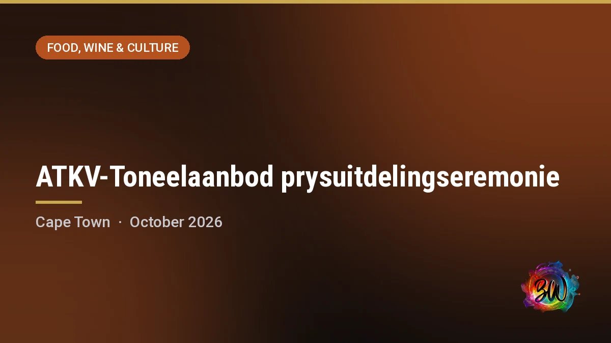 ATKV-Toneelaanbod prysuitdelingseremonie — Artscape Theatre, Cape Town