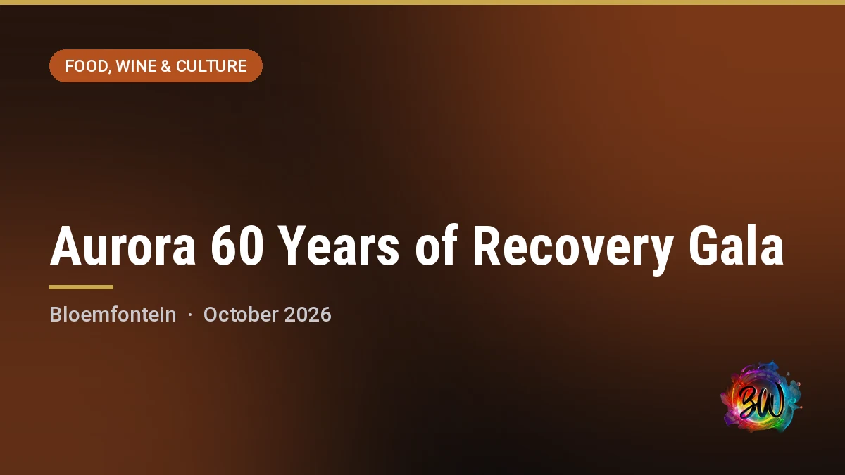 Aurora 60 Years of Recovery Gala — Urth Cafe, Bloemfontein