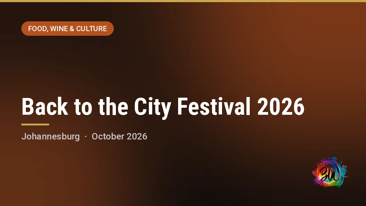 Back to the City Festival 2026 — Mary Fitzgerald Square, Newtown, Johannesburg
