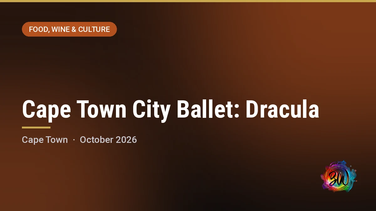 Cape Town City Ballet: Dracula — , Cape Town