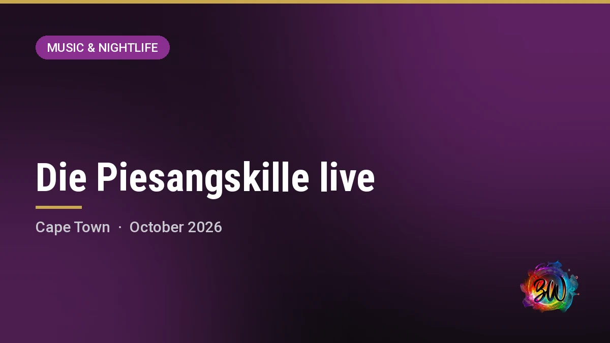 Die Piesangskille live — Heroes Live, Cape Town