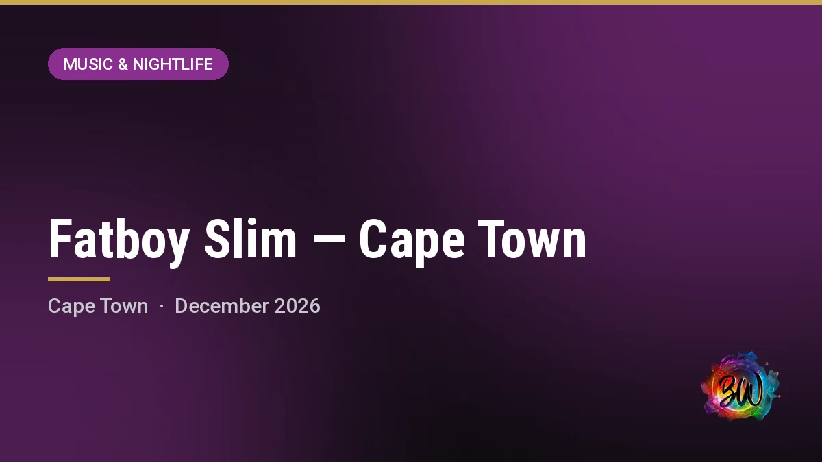 Fatboy Slim — Cape Town — Cabo Beach, Cape Town