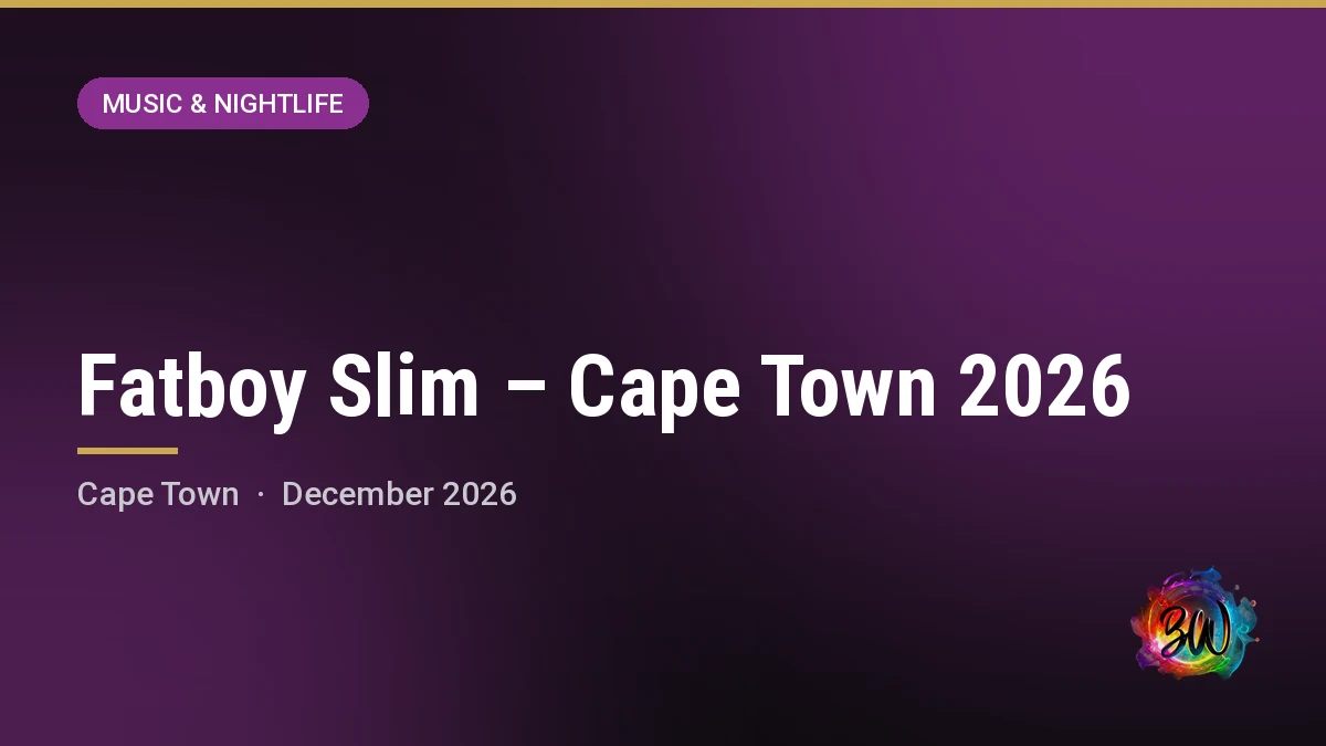 Fatboy Slim – Cape Town 2026 — Cabo Beach, Cape Town