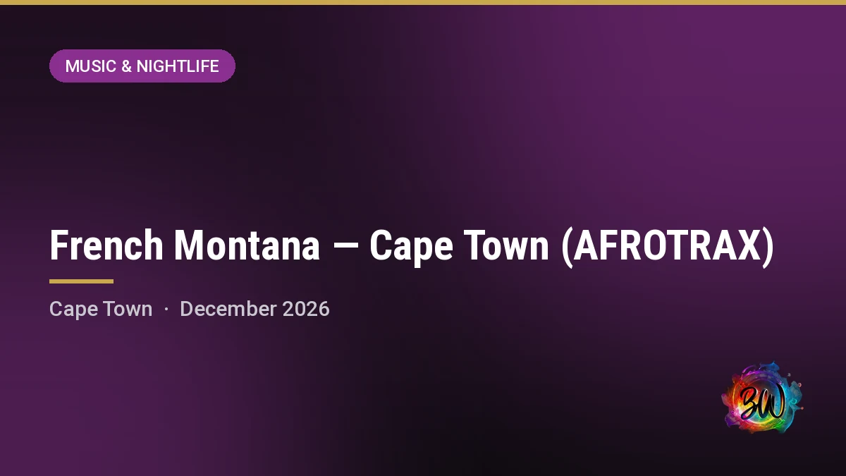 French Montana — Cape Town (AFROTRAX) — The Ostrich, Ostrich Ranch, Philadelphia, Cape Town