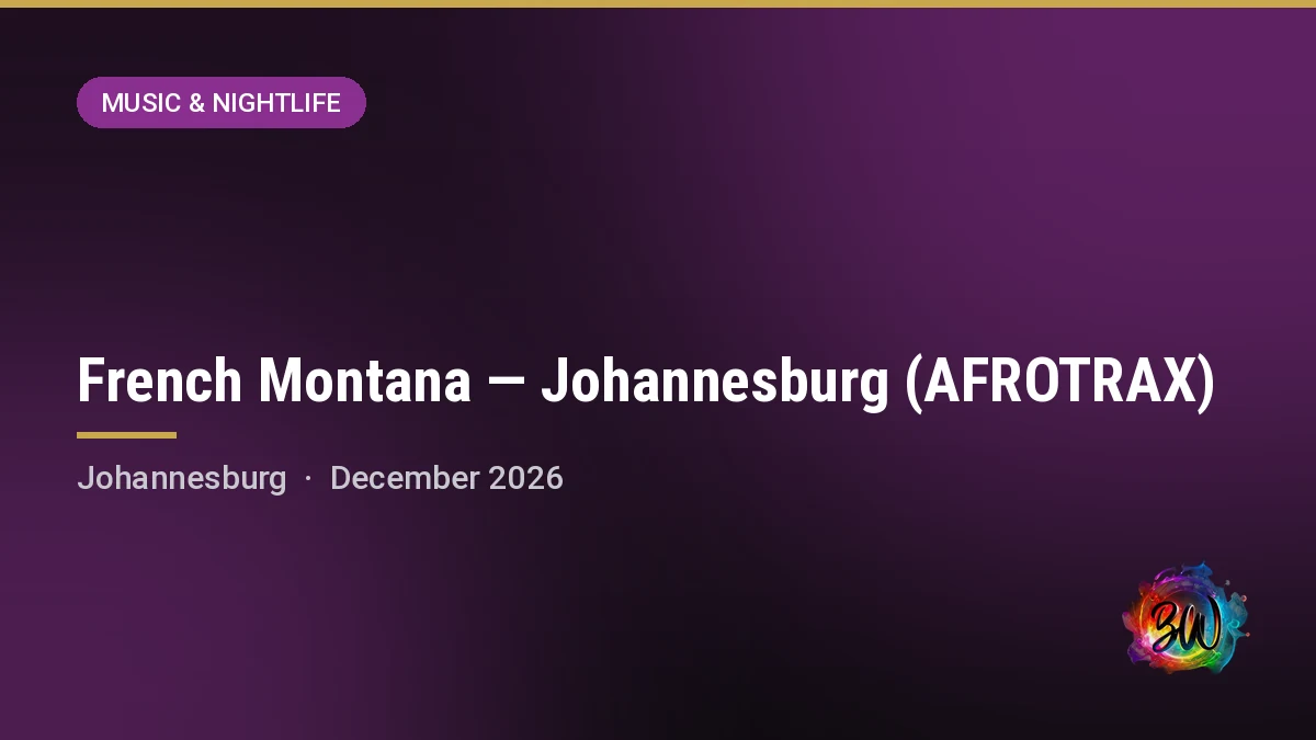 French Montana — Johannesburg (AFROTRAX) — The Canvas, Johannesburg