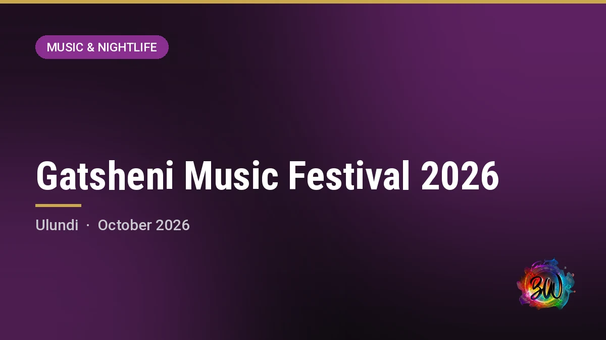 Gatsheni Music Festival 2026 — Ncotshane Sports Ground, Ulundi