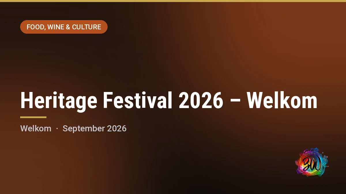 Heritage Festival 2026 – Welkom — Portuguese Club, Welkom