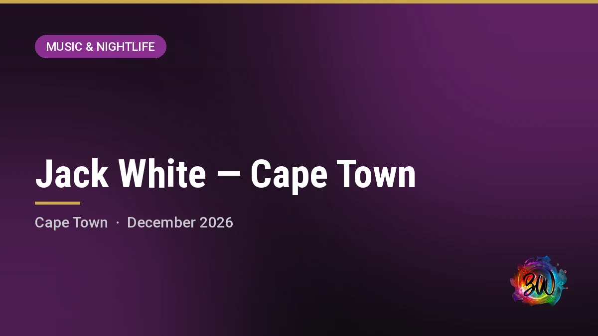 Jack White — Cape Town — Kirstenbosch National Botanical Garden, Cape Town