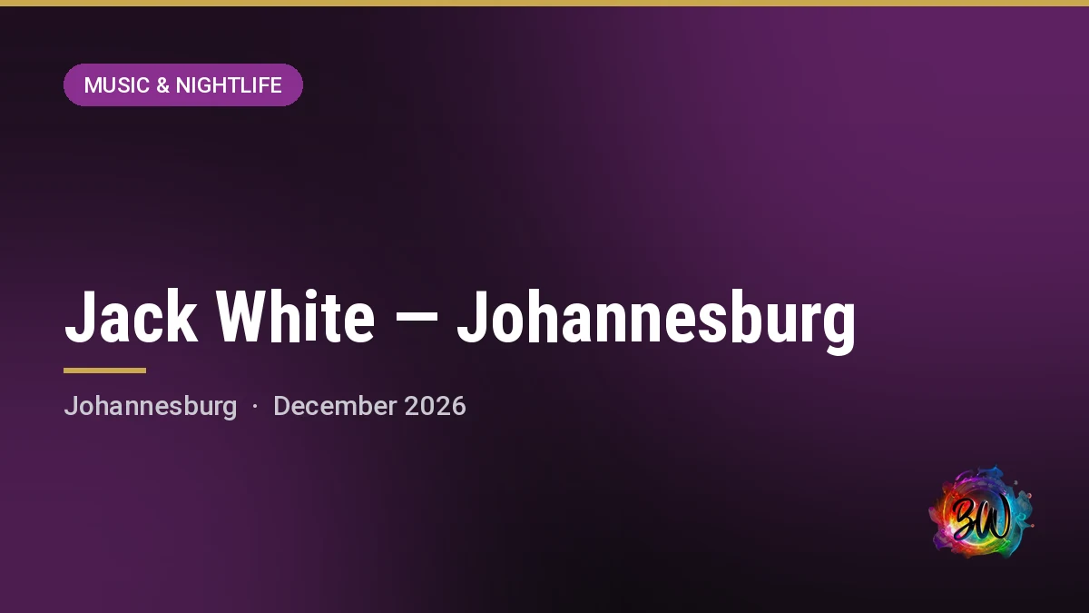 Jack White — Johannesburg — Old Park Station, Newtown, Johannesburg