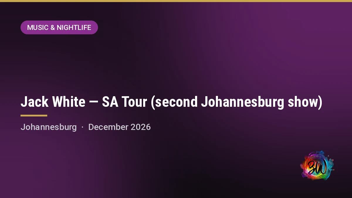 Jack White — SA Tour (second Johannesburg show) — Old Park Station, Newtown, Johannesburg