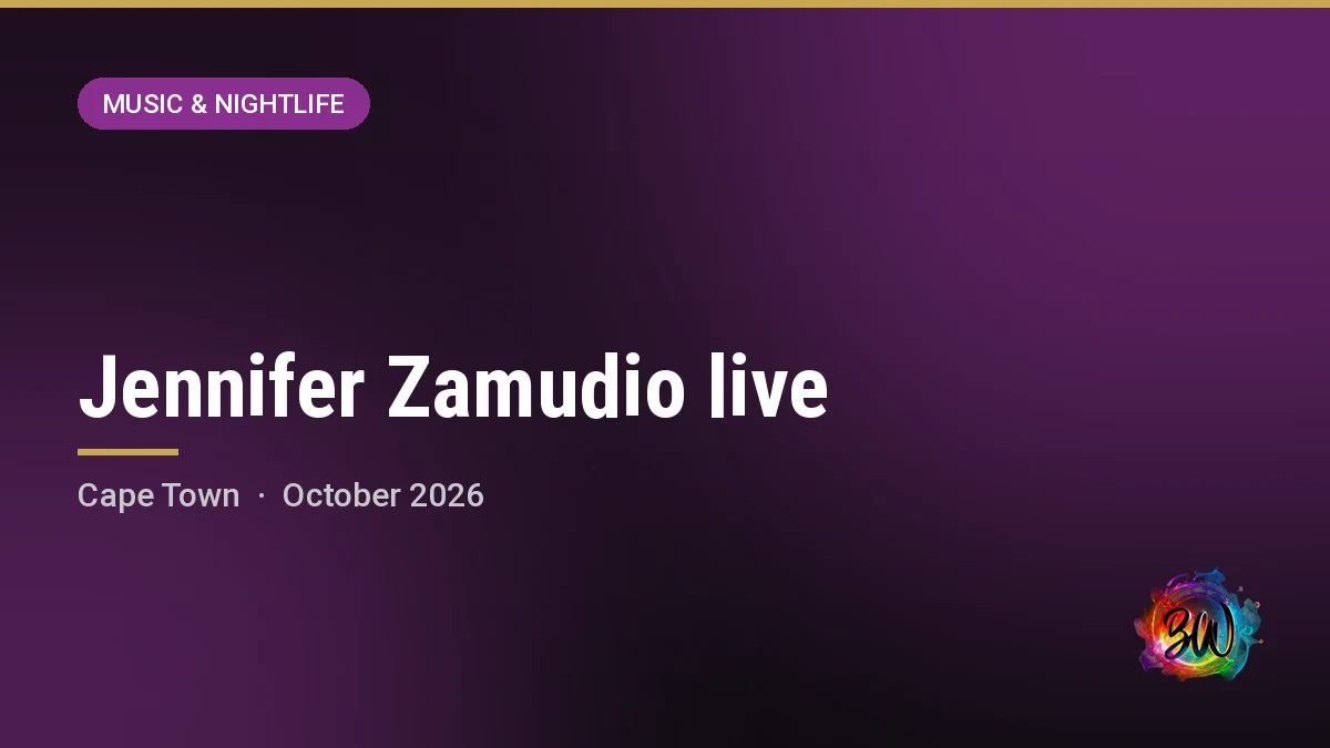 Jennifer Zamudio live — Heroes Live, Cape Town