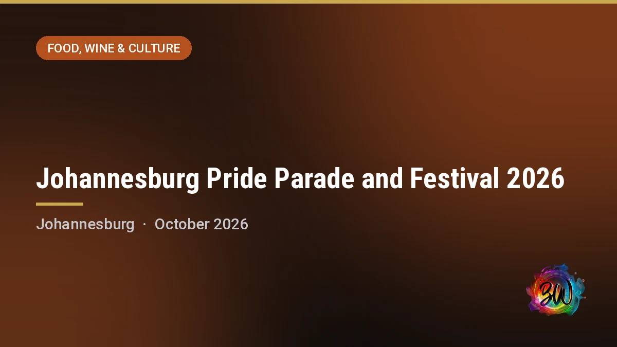 Johannesburg Pride Parade and Festival 2026 — , Johannesburg