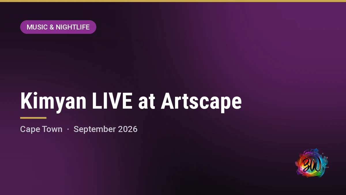Kimyan LIVE at Artscape — Artscape Theatre Centre, Cape Town