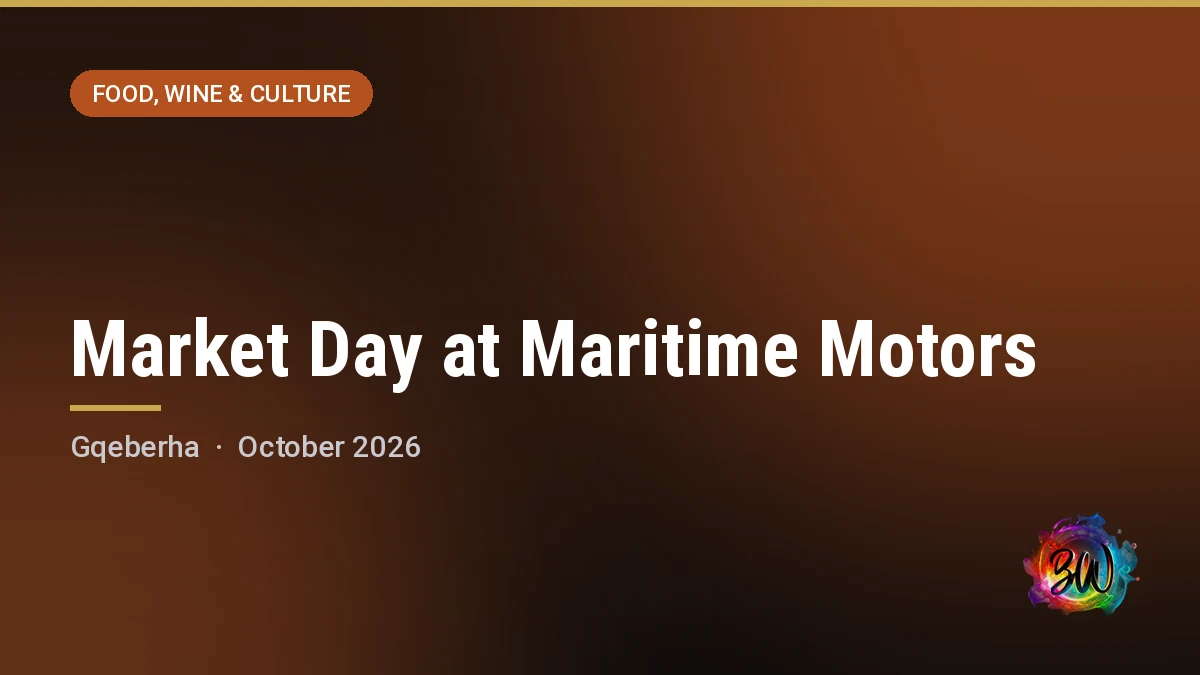 Market Day at Maritime Motors — Cnr William Moffett & Circular Drive, Gqeberha