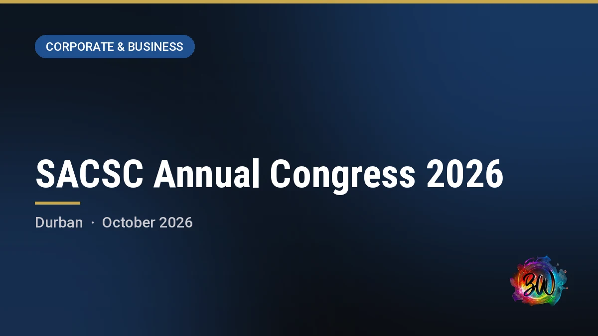 SACSC Annual Congress 2026 — Durban ICC, Durban