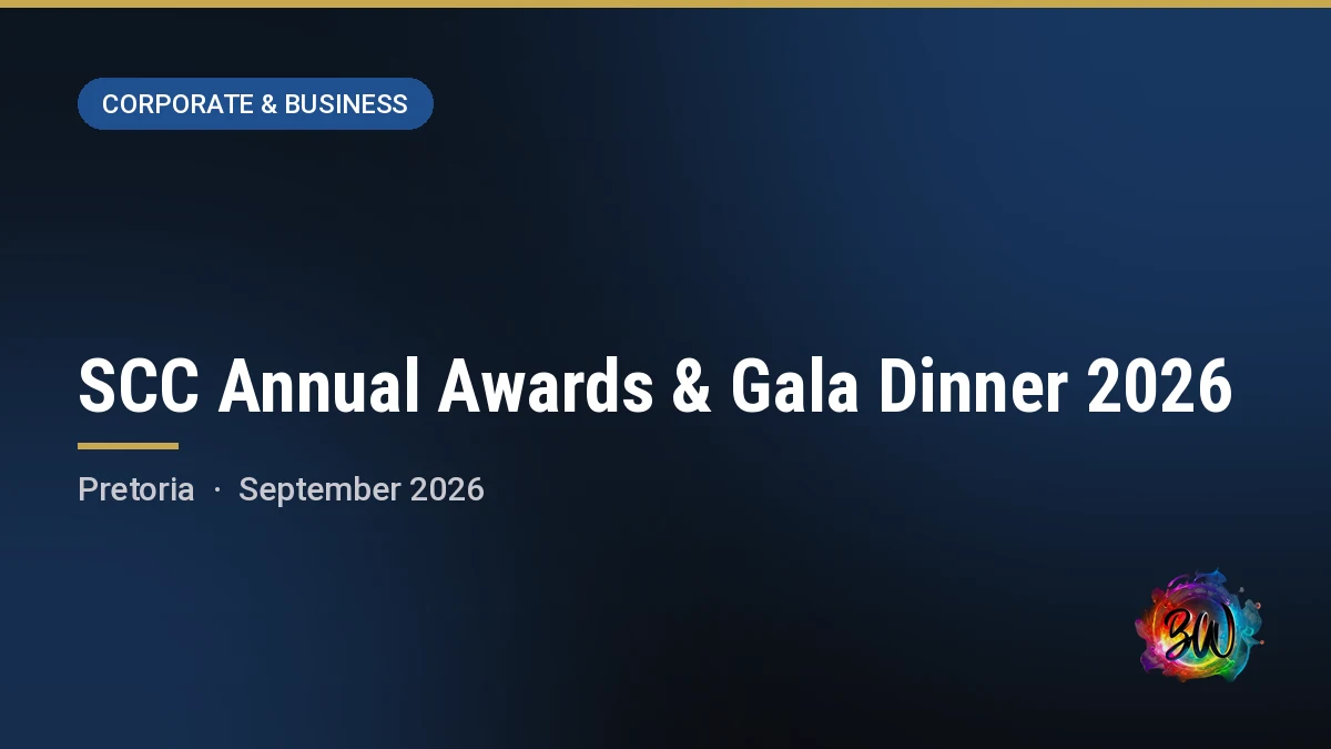 SCC Annual Awards & Gala Dinner 2026 — 373 Edward Street, Pretoria