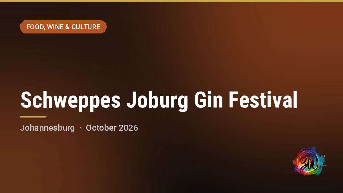 Schweppes Joburg Gin Festival — , Johannesburg