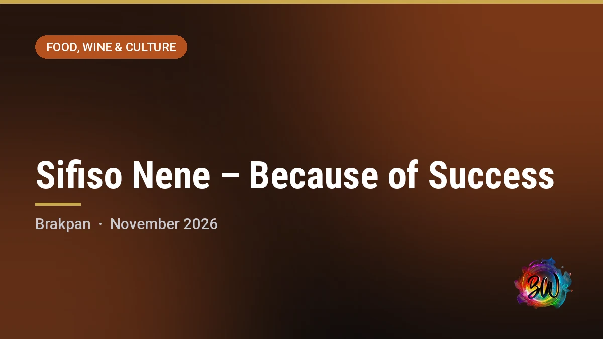 Sifiso Nene – Because of Success — Big Top Arena, Carnival City, Brakpan