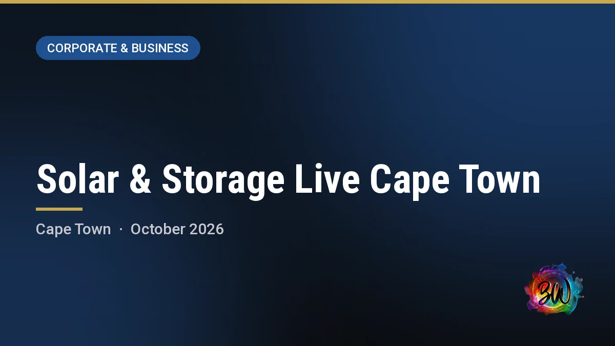 Solar & Storage Live Cape Town — CTICC, Cape Town