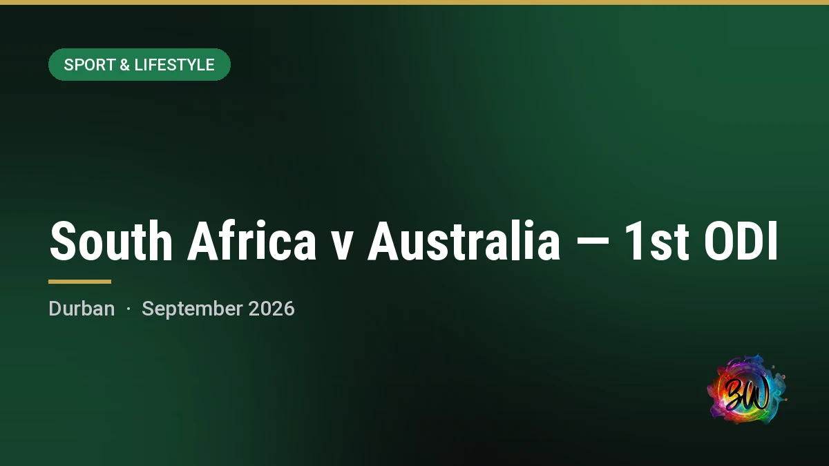South Africa v Australia — 1st ODI — Hollywoodbets Kingsmead Stadium, Durban