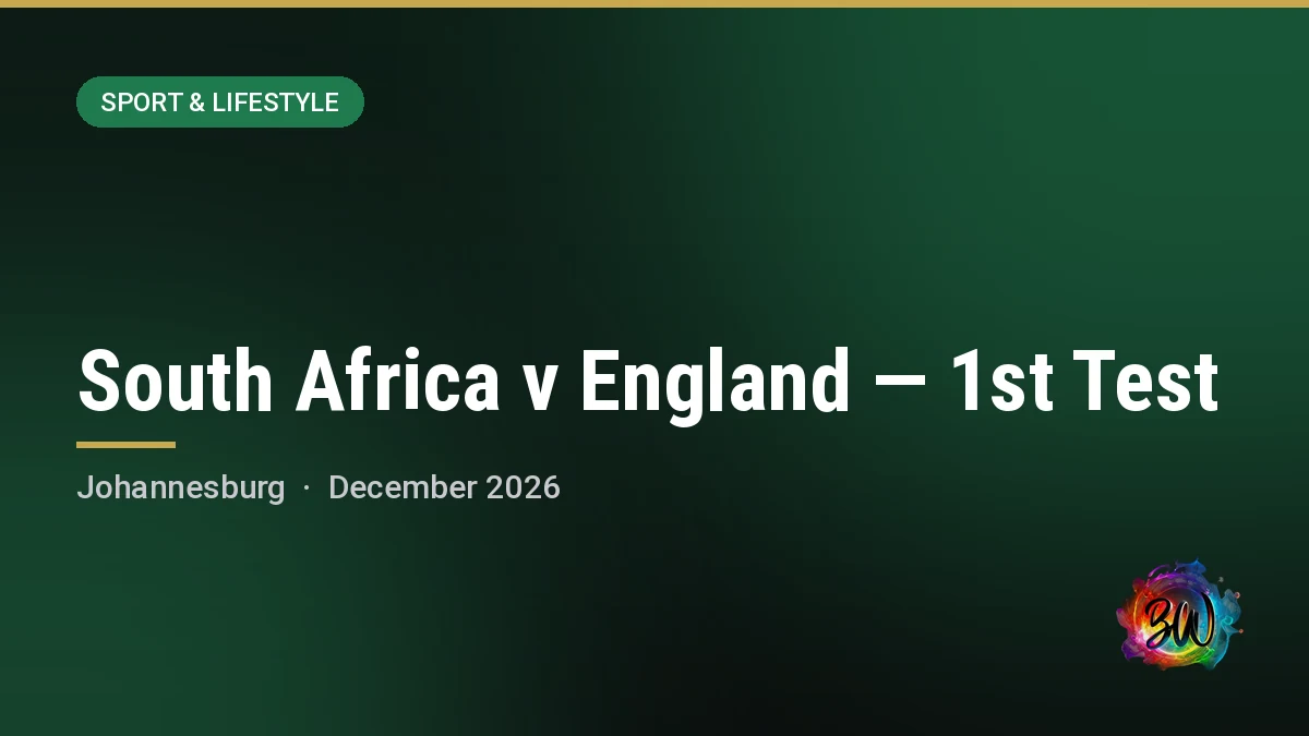 South Africa v England — 1st Test — The Wanderers Stadium, Johannesburg