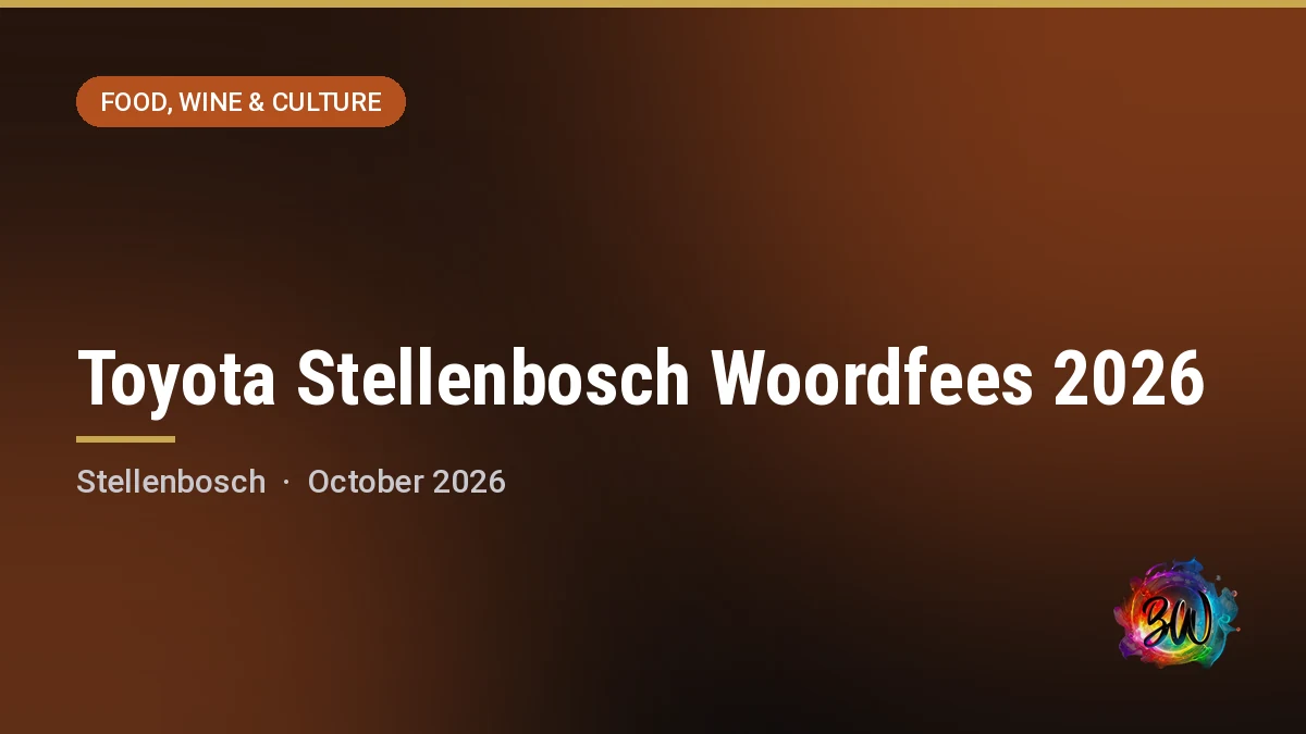 Toyota Stellenbosch Woordfees 2026 — Stellenbosch (various venues), Stellenbosch