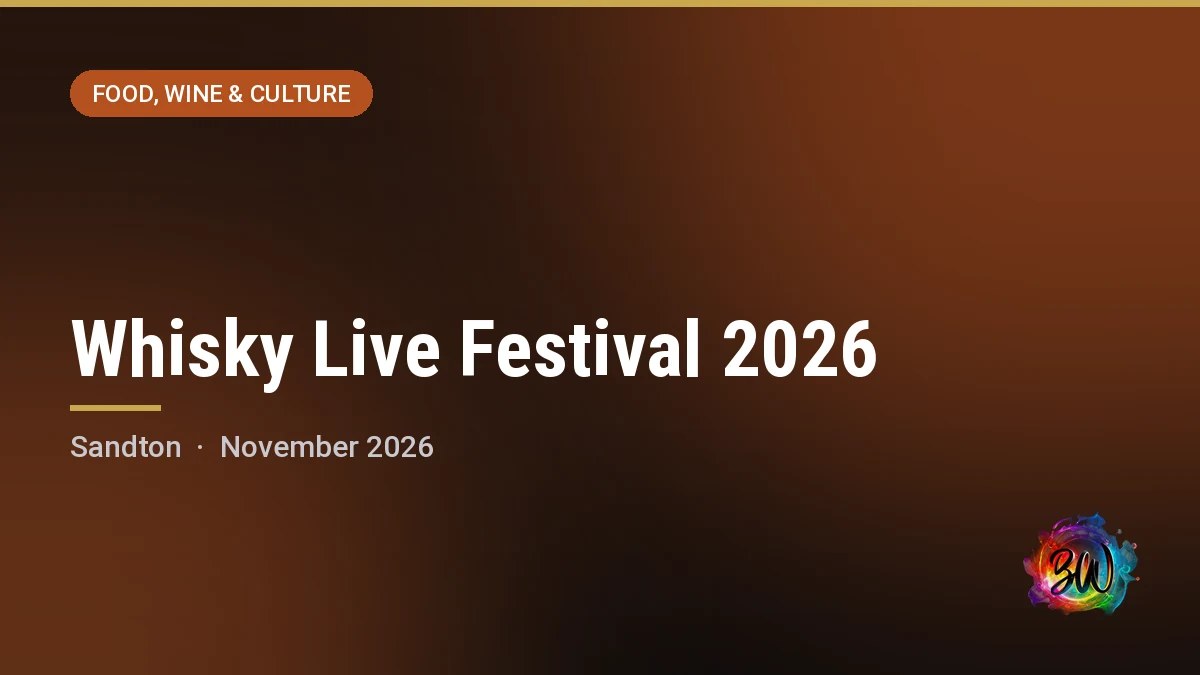 Whisky Live Festival 2026 — The Galleria, Sandton