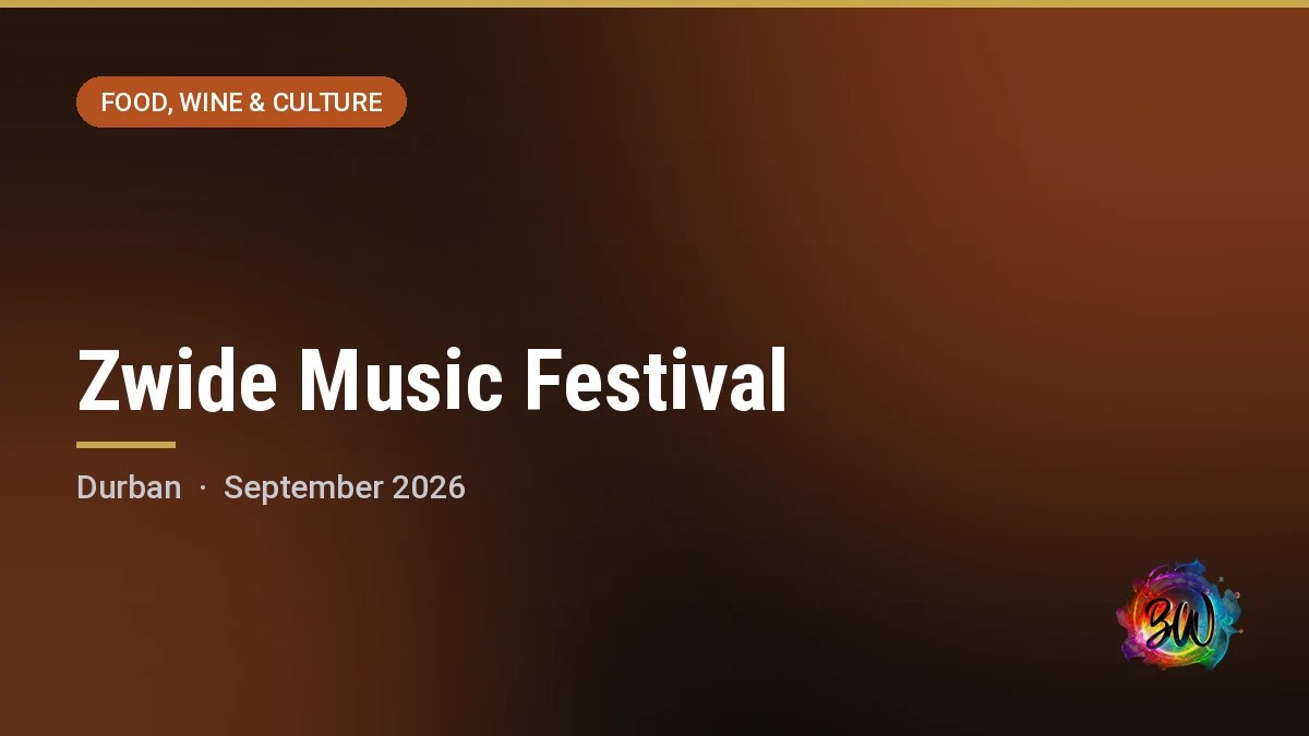 Zwide Music Festival — Curries Fountain Sports Development Centre, Durban