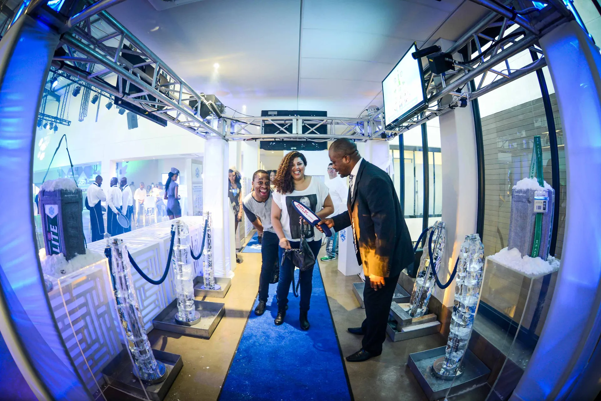 Large-format event branding and merchandise display by B&W Productions