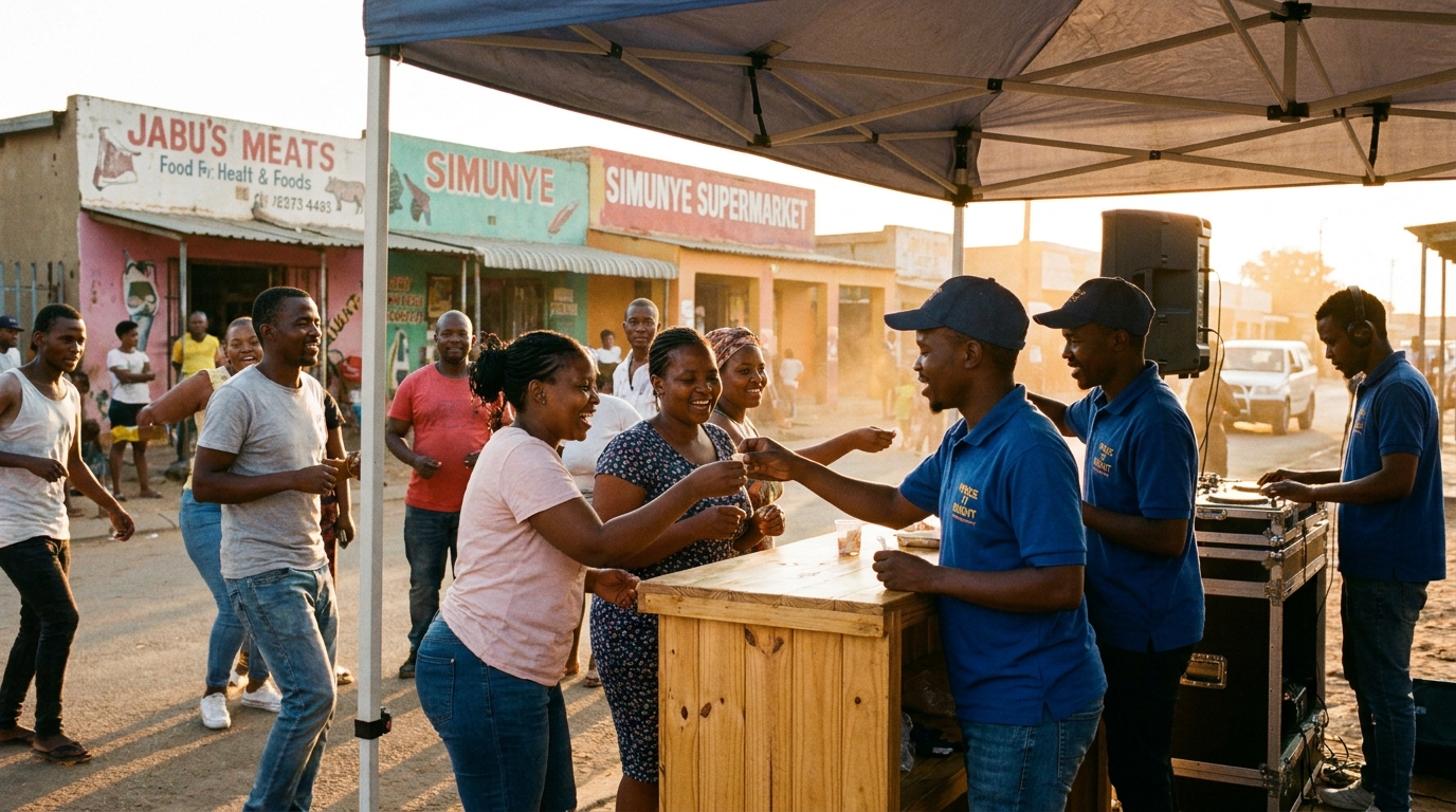On-ground tavern brand activation with promoters and consumer sampling