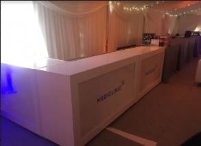 Styled lounge furniture arrangement for an event activation