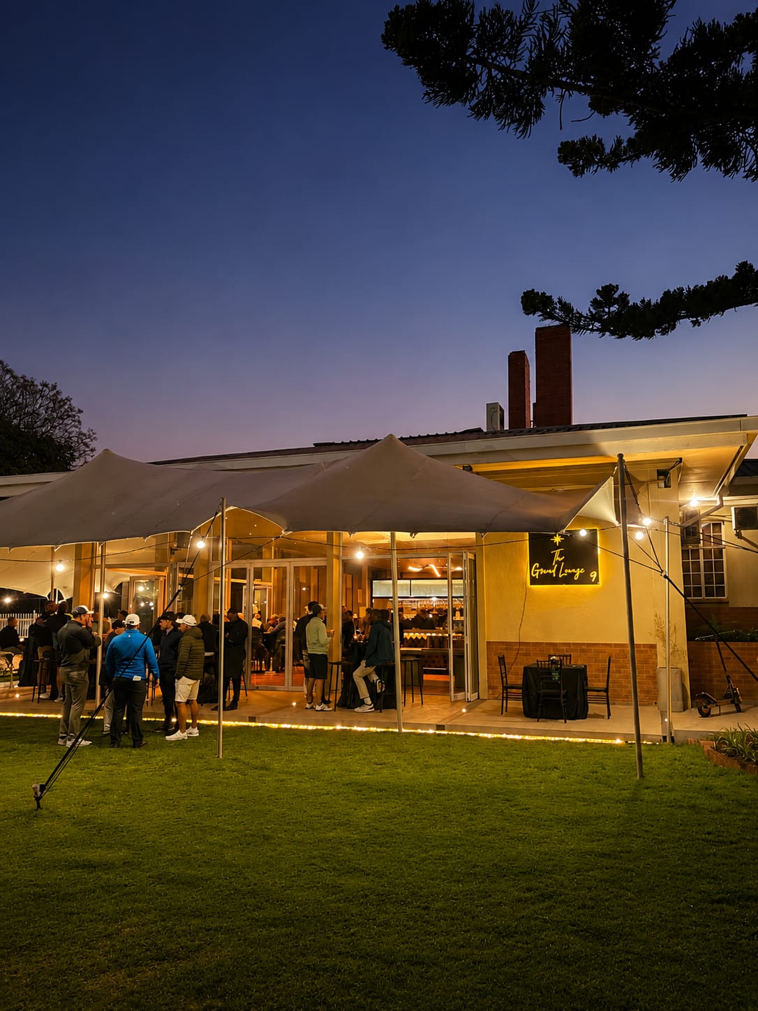Stretch tent at twilight