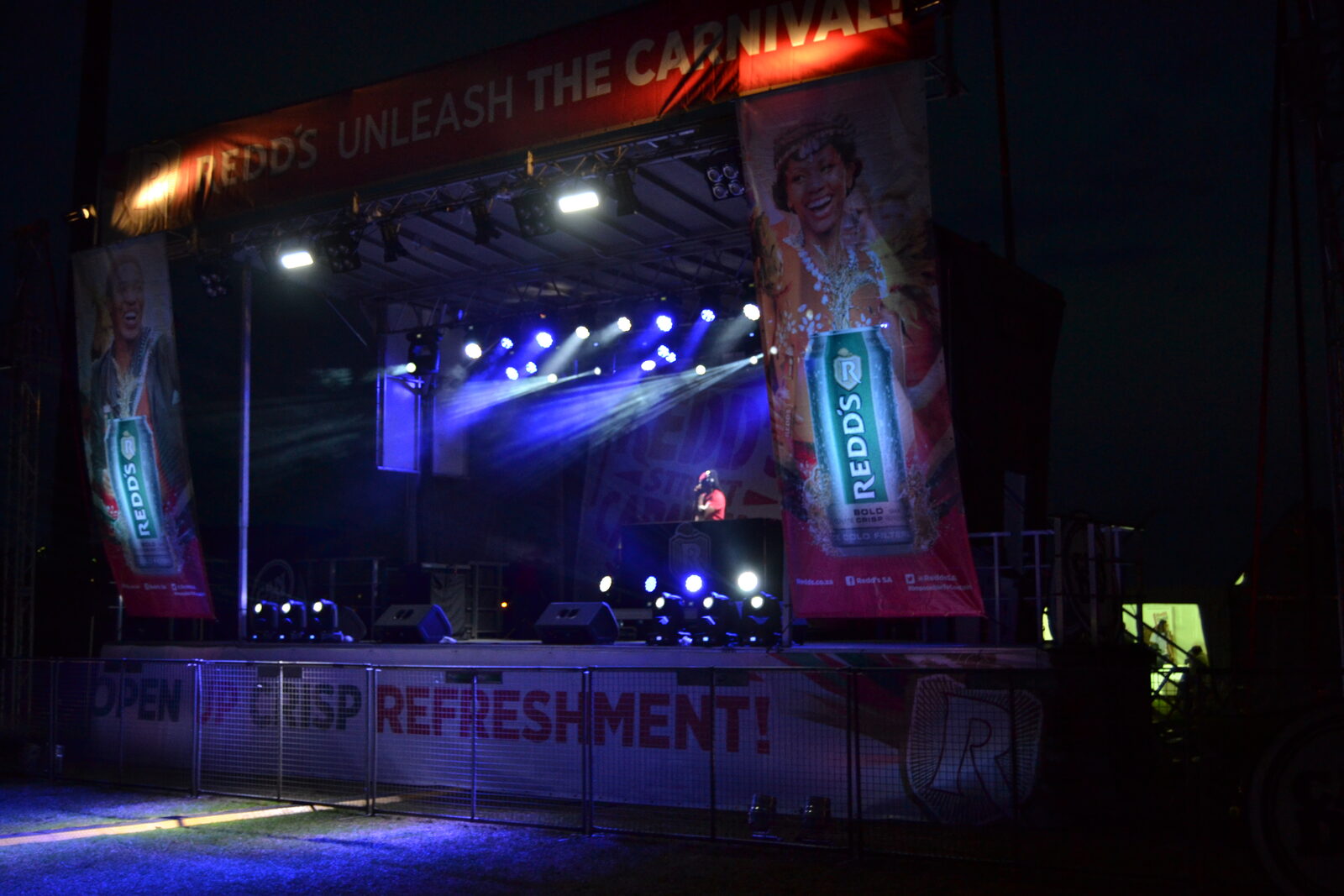Redd's Carnival stage close-up