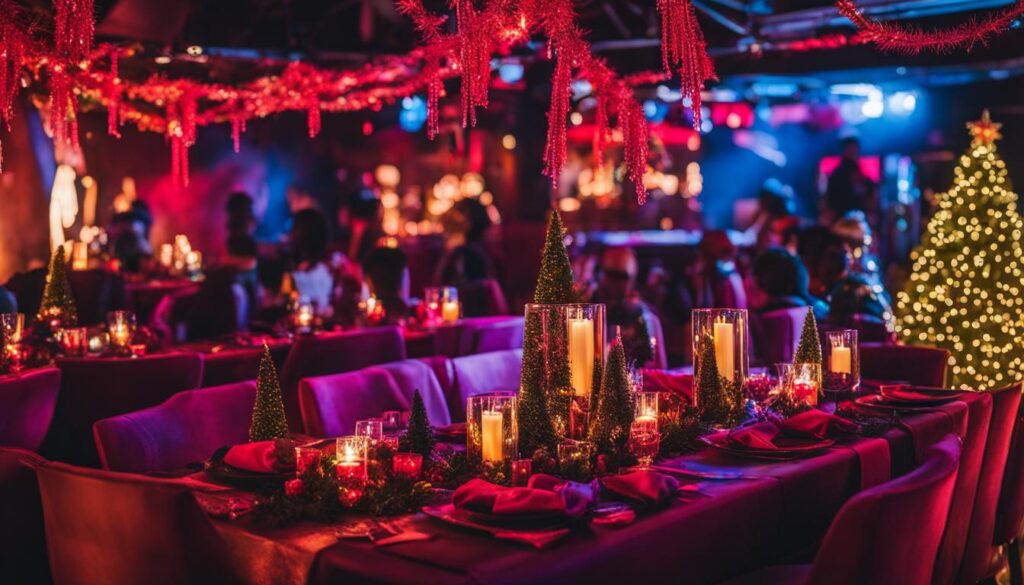 Looking for party ideas? Look no further than this festive table set up for a Christmas party.